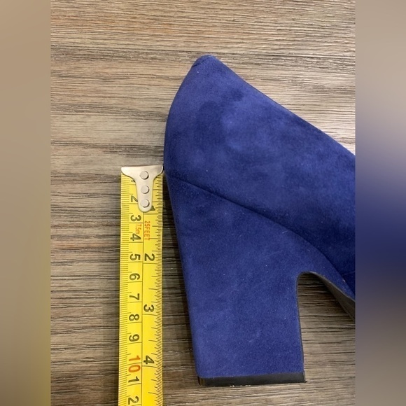 Celine Deep Blue Suede Heels - Picture 15 of 16